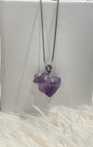 حجر الاماثيست -سلسال فضة عيار 925