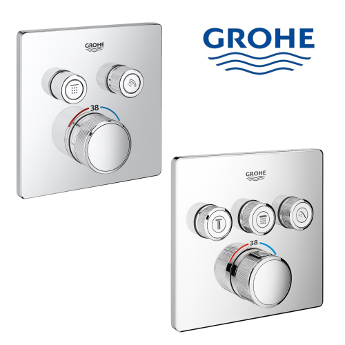 وجه خلاط دش مخفي مربع كروم سمارت بوكس جروهي GROHE