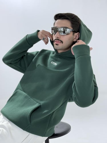 بلوفر زيتي - Green Hoodie