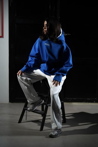 بلوفر أزرق دبل كاب - blue hoodie