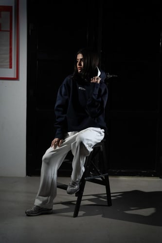 بلوفر كحلي دبل كاب - Dark blue hoodie