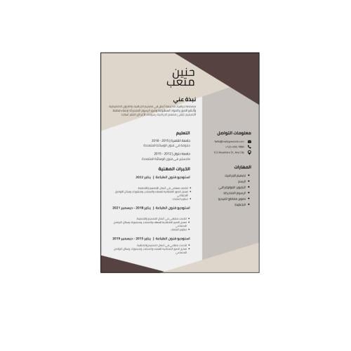 تصميم سيرة ذاتية cv نموذج | 005