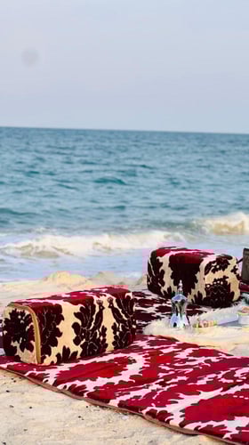 طقم 4 مدات ارضيه للبر مبطنة مع مراكي - نقشة أبو طي...