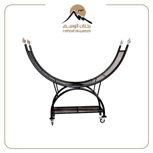 حامل حطب صغير مقوس - تصميم متين وسهل النقل