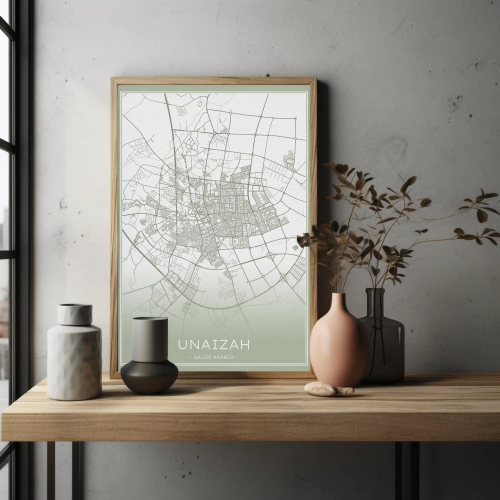 لوحة كانفس مدينة عنيزة لون زيتي