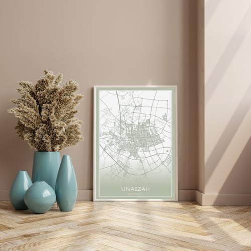 لوحة كانفس مدينة عنيزة لون زيتي