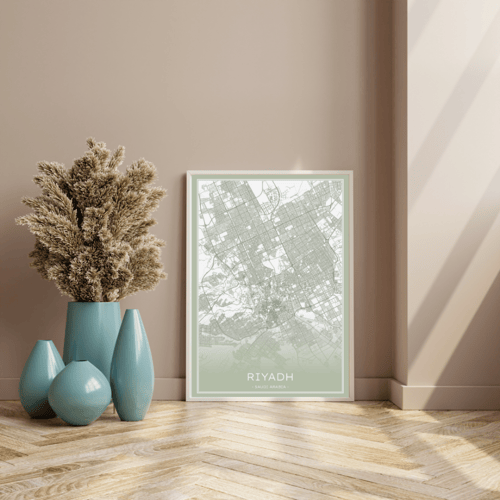 لوحة كانفس مدينة الرياض لون زيتي