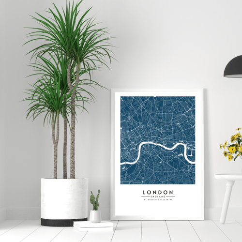 لوحة كانفس مدينة لندن لون ازرق