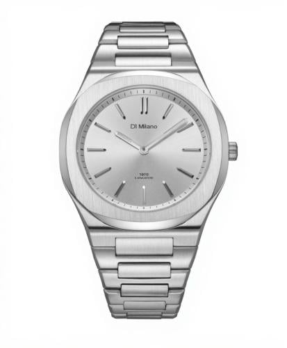 D1 Milano Ultra Thin Groovy silver stainless steel...