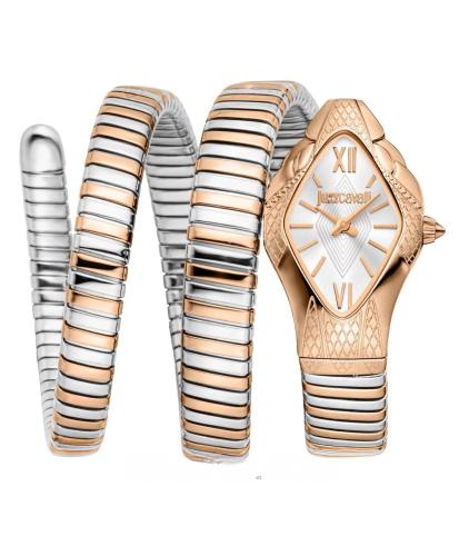 Just Cavalli Cristallo Snake watch silver with ros...