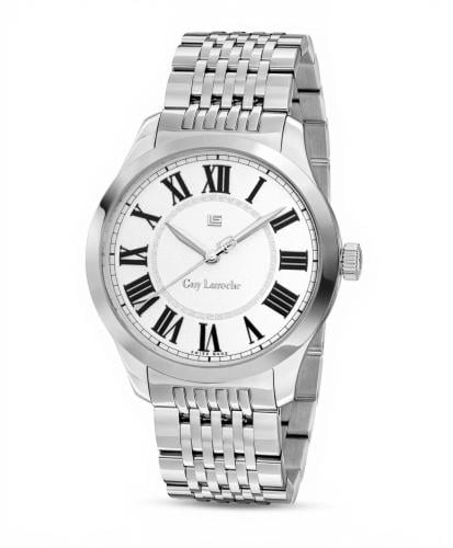 Guy Laroche Louis silver stainless steel watch for...