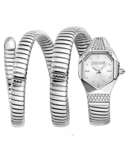 Just Cavalli Ambra Snake silver stainless steel watch for women