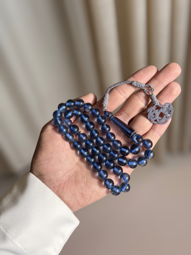 سبحة بكلايت أزرق ليلى مخطط طربزونة نحاس أبيض