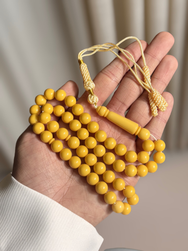 سبحة بكلايت أصفر خردلي شكه صفراء