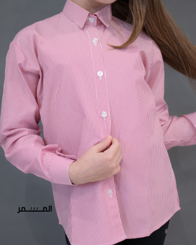 قميص مخطط وردي - اطفال