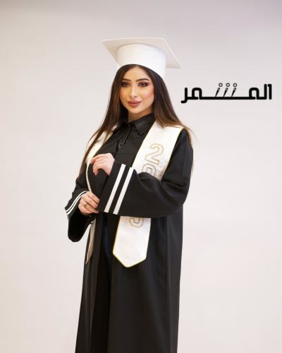 عباية تخرج اسود مع خطين