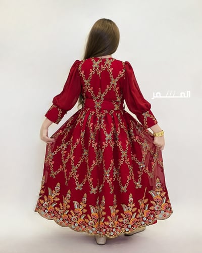 فستان قرقيعان04 - احمر غامق