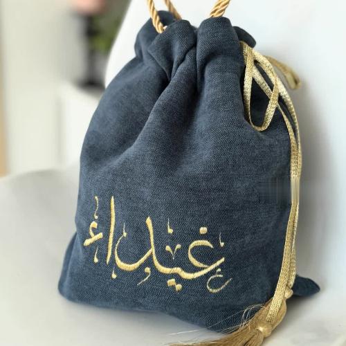 كيس عباية من الخيش (أزرق جنز)