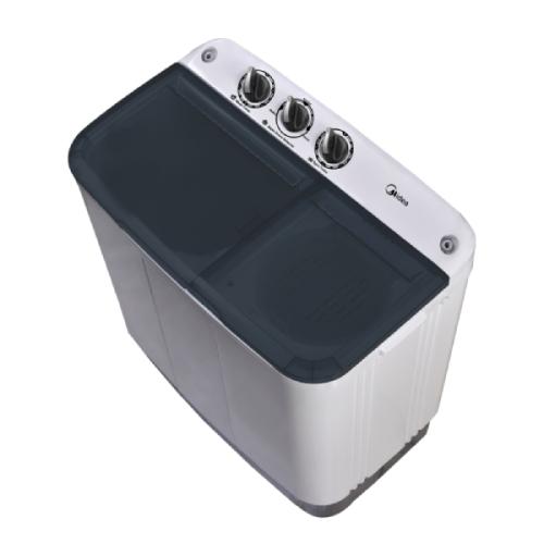 غسالة ميديا حوضين 5 كيلو - ابيض مع غطاء اسود TW50-...