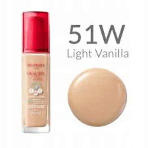 كريم اساس Bourjois Healthy Mix 51w لايت فانيليا 30 مل بفيتامينات C وE وB5 تغطية طبيعية وثبات طويل
