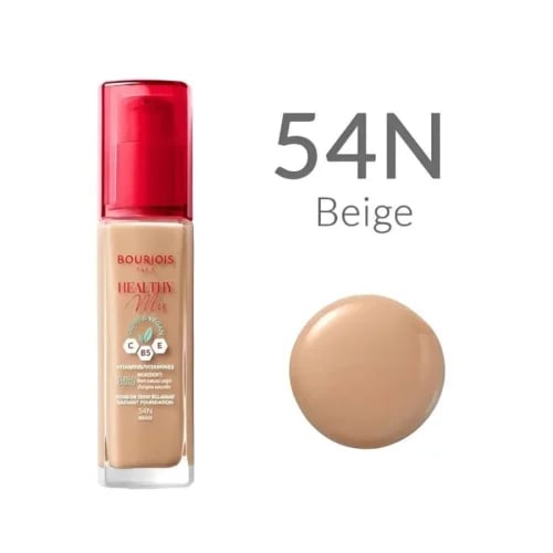 كريم اساس Bourjois Healthy Mix 54N بيج 30 مل بفيتامينات C وE وB5 و تغطية طبيعية
