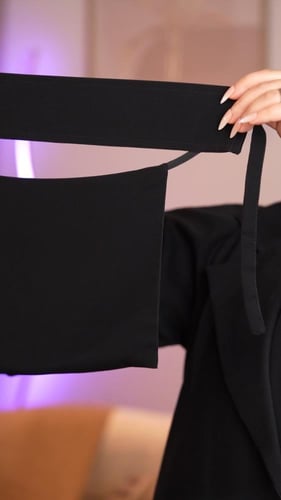 نقاب ملكي مبطن حرير أسود (ربطة)