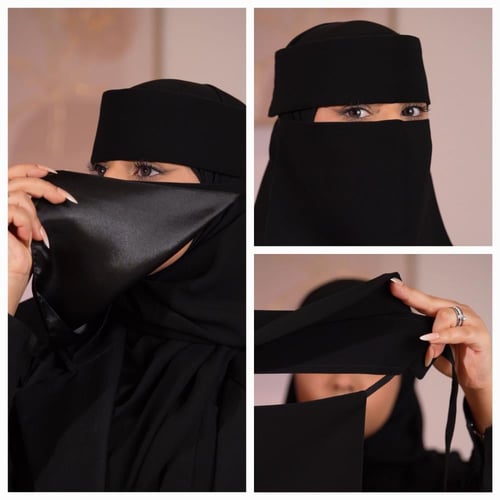 عدد (6) نقابات ملكية مبطنة حرير أسود إسلامي (ربطة)