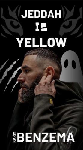علم كريم بنزيما JEDDAH IS YELLOW