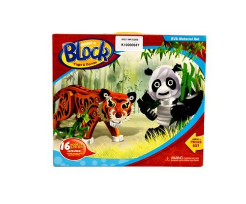مجموعة بناء مكعبات متنوعة - النمر والباندا