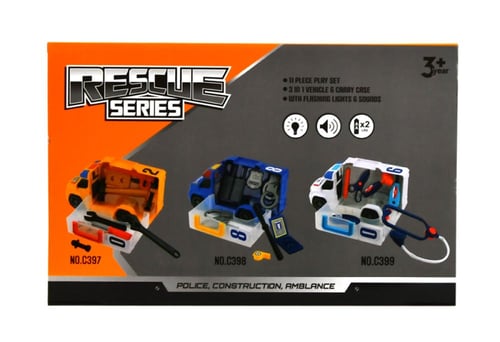 لعبة سيارة شرطة مع ادوات الضابط