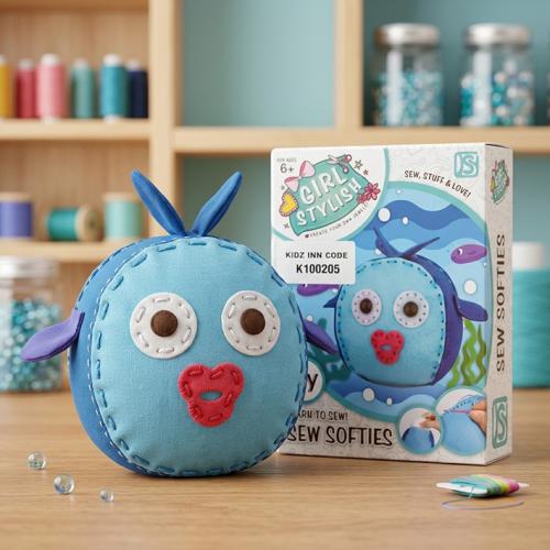 مجموعة خياطة صغيرة على شكل سمكة للاطفال