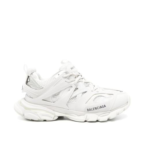 BALENCIAGA Track white logo-detailed mesh and rubb...