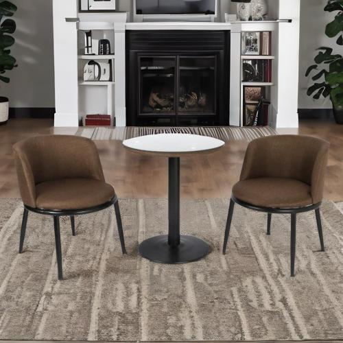 طقم طاولة شاي متعدد الاغراض 2 كرسي وطاولة لون بني...