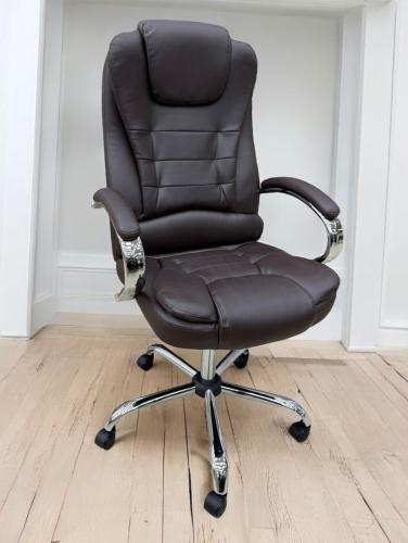 كرسي مكتبي مودرن جلد لون بني فخم مقدم من كاما