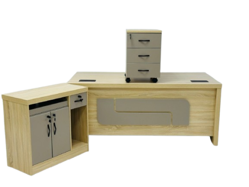 مكتب مقاس 160 سم بتصميم عصري لون خشبي من كاما