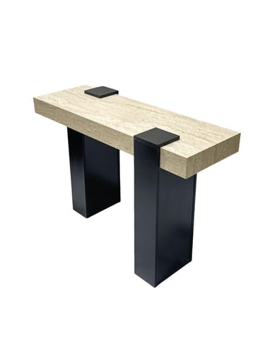 طاولة كنسول مدخل خشبي لون اسود وبيج بجودة عالية وأ...