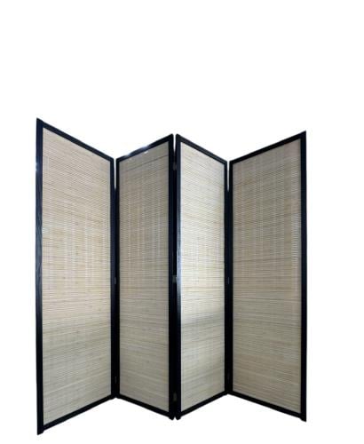 برتشن حاجز مقسم غرف4الواح قابلة للطي لون بيج *أسود...