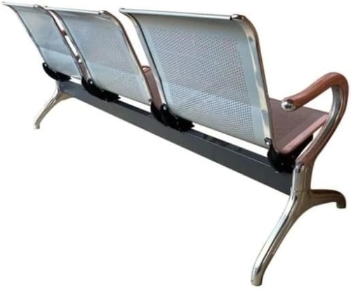 كرسي مقعد انتظار و استقبال ثلاثي معدني سيلفر مقدم...