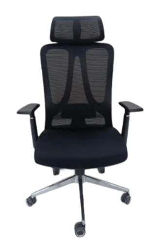 كرسي مكتبي شبكي ظهر عالي لون أسود مقدم لكم من كاما