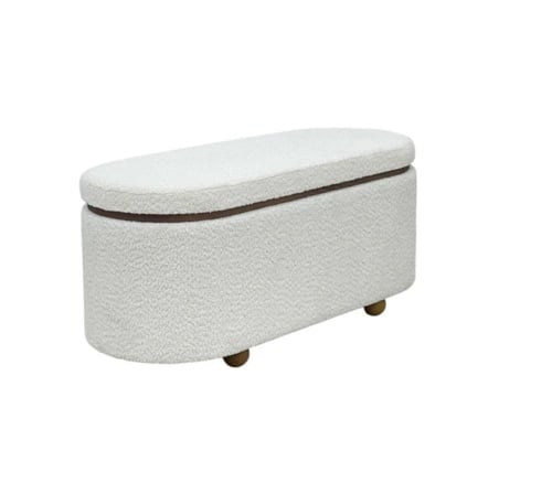 اريكة بصندوق مودرن لون أبيض مقاس 88 سم من كاما