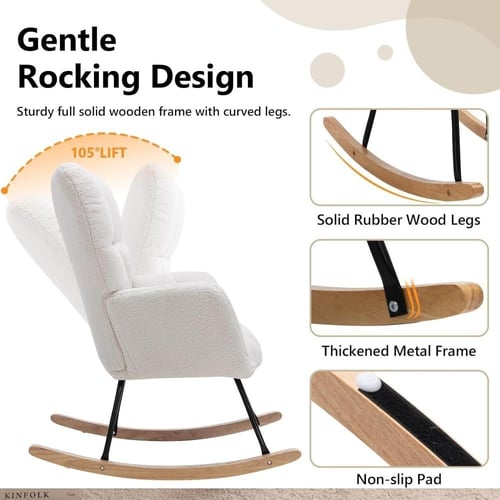 كرسي بوكلية هزاز لون رمادي من كاما