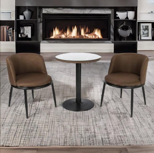 طقم طاولة شاي متعدد الاغراض 2 كرسي وطاولة لون بني...