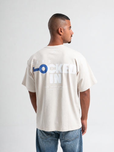تيشيرت أوفرسايز Locked In — بيج | Locked In Oversized Tee — Beige
