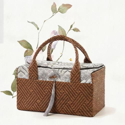 Handwoven rattan storage basket
