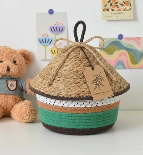 An elegant basket made of natural fibers