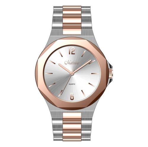 ساعة رجالية من ماركة ماربلينو لون روز وفضي