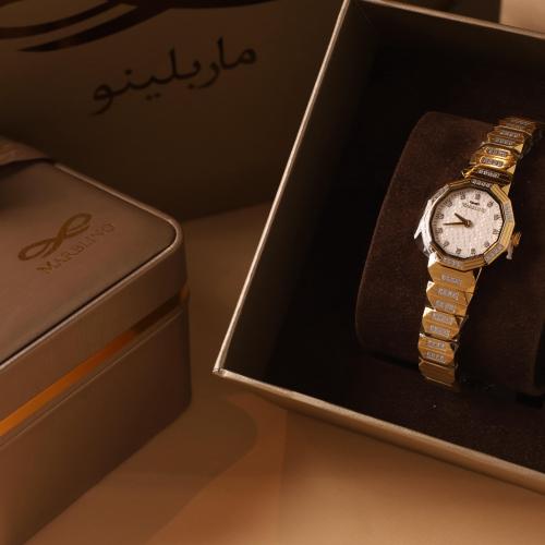 ساعة نسائية ماربلينو فاخرة ستانلس ستيل بفصوص زركون