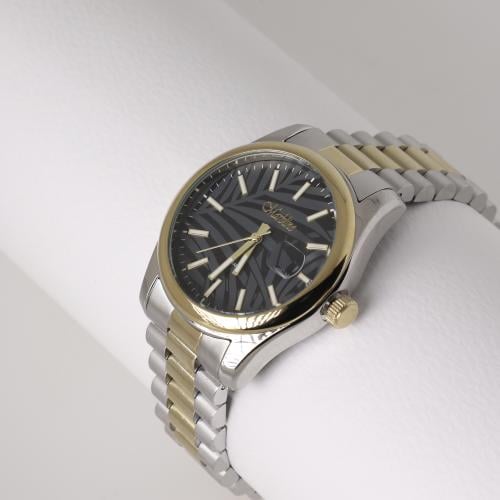 ساعة رجالي ستانلس ستيل فضي في ذهبي