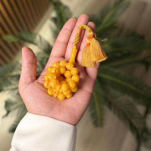 سبحة تراب كهرمان - اصفر