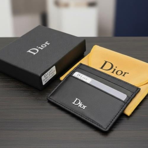 محفظة ديور الجلدية الفاخرة - اسود